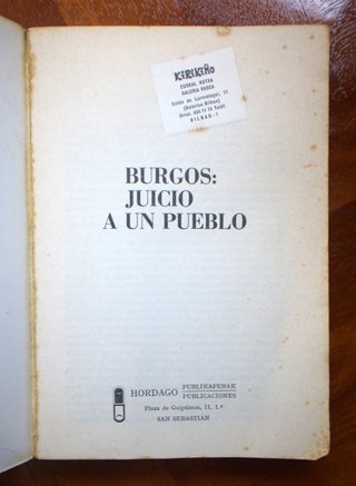 Burgos: juicio a un pueblo
