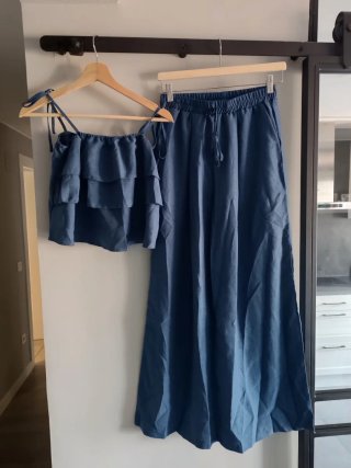 Conjunto Top y Pantalón Ancho Talla M