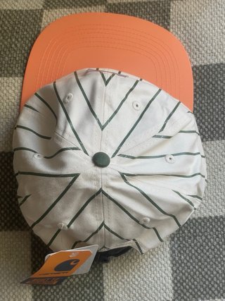 Gorra Carhartt WIP Blanca Rayas Verdes