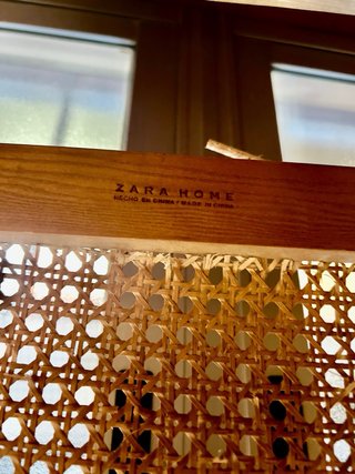 Dos Sillas plegables Zara Home madera y ratán