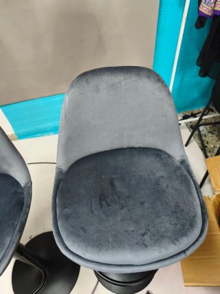 2 Taburetes Altos Terciopelo Negro