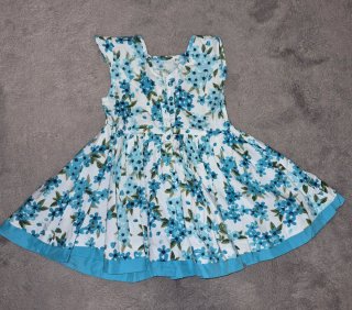 Vestido niña flores azul