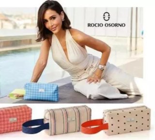 Rocio Osorno: Bolso + Neceser cuadros Vichy azul