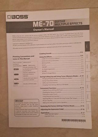 Pedalera Boss ME-70 + Fuente alimentación y manual