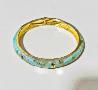 Pulsera esmaltada floral dorada