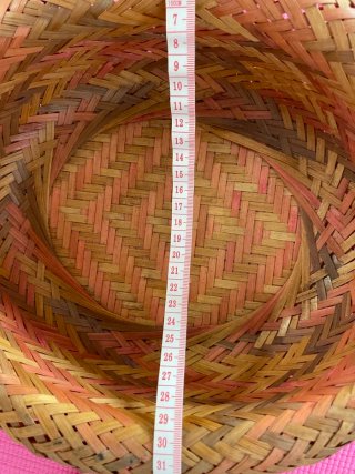 Cestino vintage bambù intrecciato a mano