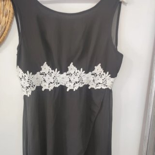 Camisón negro encaje talla L