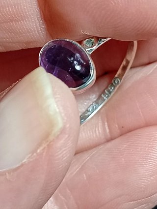 Anillo Plata Ley Amatista Morado