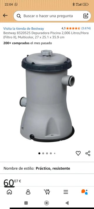 Depuradora Bestway Piscina Tipo II
