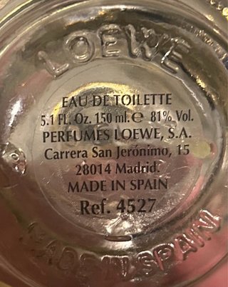 Frasco original vintage Loewe Homme 150ml vacío