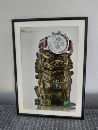 Pubblicità originale di orologi con cornice inclusa