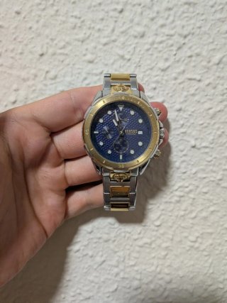 Reloj Vs Versace Cronógrafo Azul/Dorado