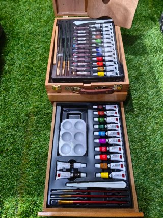 Caballete de madera para pintar Lienzos y pintura