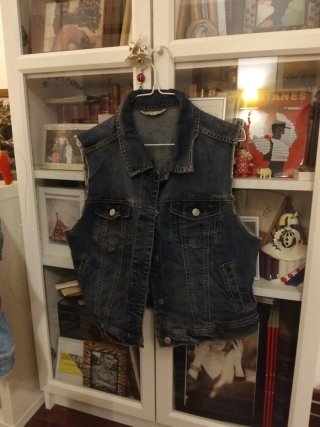 Chaleco vaquero Mango azul