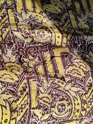 Tessuto Batik Marrone Giallo