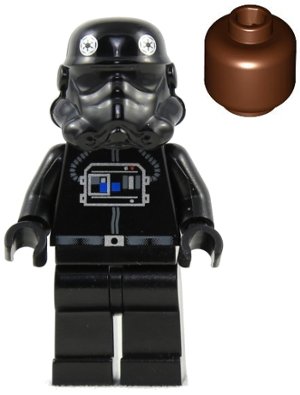 Minifigura LEGO TIE Fighter Pilot cabeza marrón