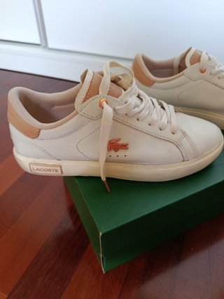 Zapatillas Lacoste Mujer Talla 37 Blancas Rosas
