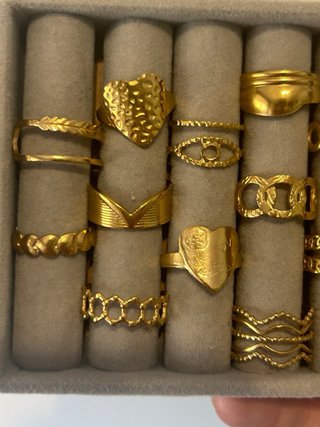 Anillos Dorados Acero Inoxidable