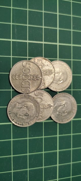 Lote de 21 Monedas 50 Céntimos de Peseta año 1966
