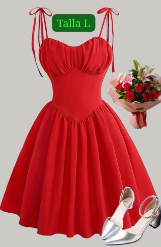 Vestido rojo talla L