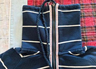 Casaco Quebramar Listrado Azul e Branco feminino