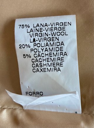 Abrigo lana y cachemira beige