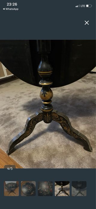 Mesa gueridón Napoleón III floral