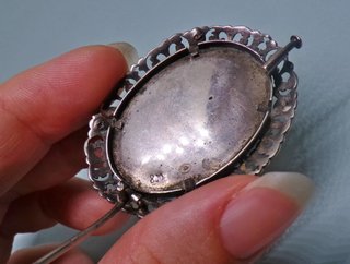ARGENTO 800 spilla vintage antica miniatura