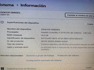 Ordenador sobremesa i7