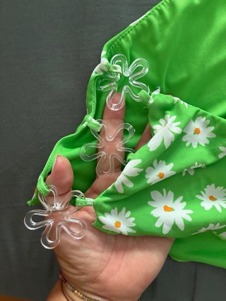Top halter flores Bershka verde
