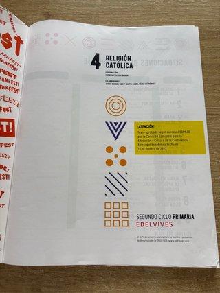 Libro Religión Católica. 4° primaria. Edelvives