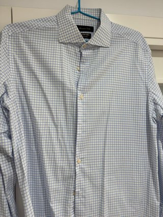 Camisa Massimo Dutti cuadros azul y blanco