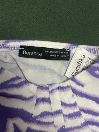 Top Corset Bershka Cebra Morado Talla XS