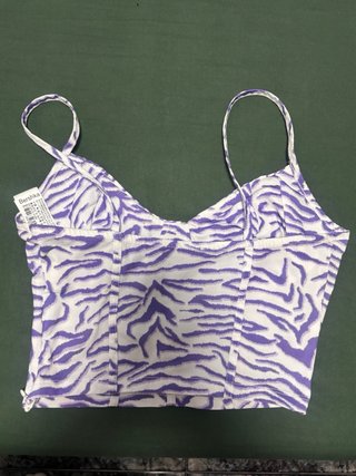 Top Corset Bershka Cebra Morado Talla XS