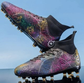 Botas de fútbol unicornio multicolor