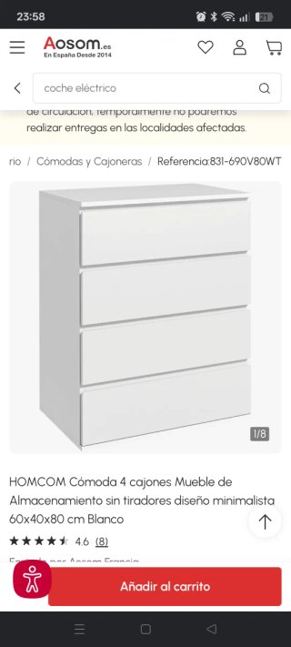 Cómoda 4 cajones IKEA blanca