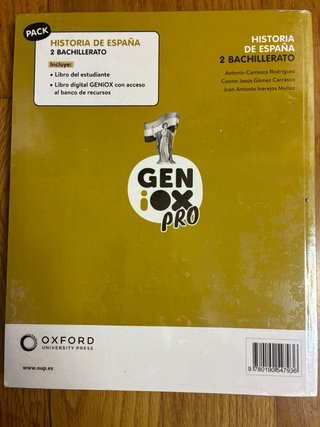 Historia de España, 2 bachillerato, Geniox Pro