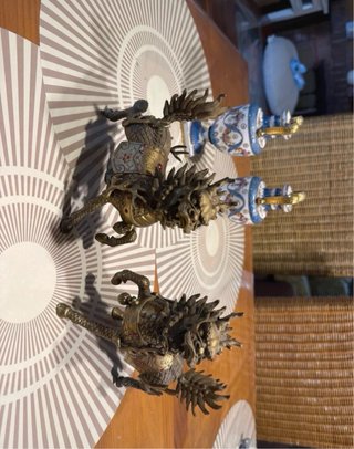 Figuras dragón bronce