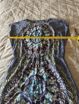Vestido estampado azul manga corta