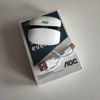 Auriculares Bluetooth AOC Brancos Novos