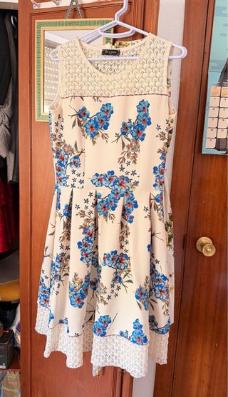 Vestido vintage flores azules