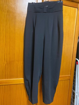 Pantalón Zara Talle Alto Vestir Negro