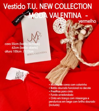 Vestido vermelho MODA VALENTINA  Tamanho Único