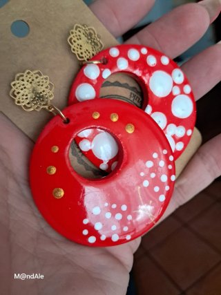 Pendientes Flamenco Madera Artesanales Ligeros