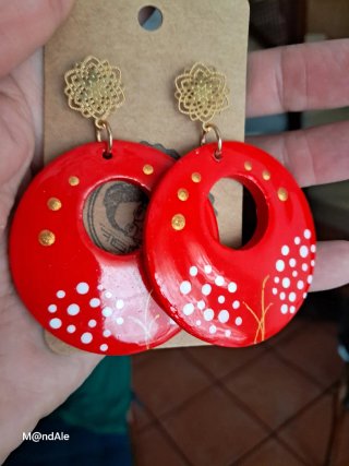 Pendientes Flamenco Madera Artesanales Ligeros