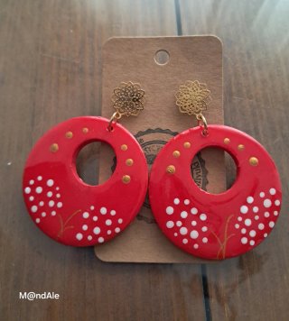 Pendientes Flamenco Madera Artesanales Ligeros