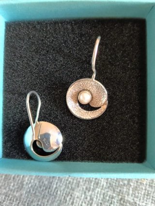 Pendientes plata de ley con perla