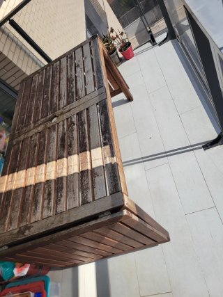 Mesa de jardín extensible de madera Ikea