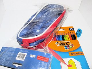 Estojo Lucas Neto + Lapis Bic Kids Tropicolors