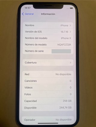iPhone X de 256gb Gris Espacial